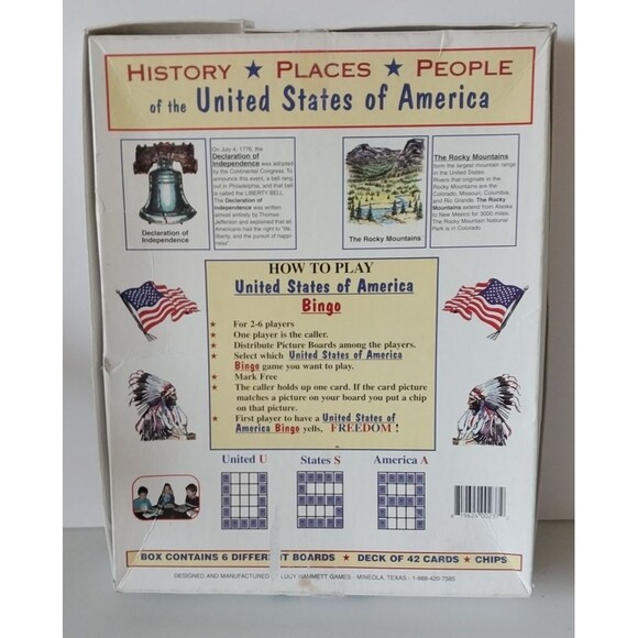United States of America Bingo Game Lucy Hammett Games NEW #2377 - Picture 5 of 6